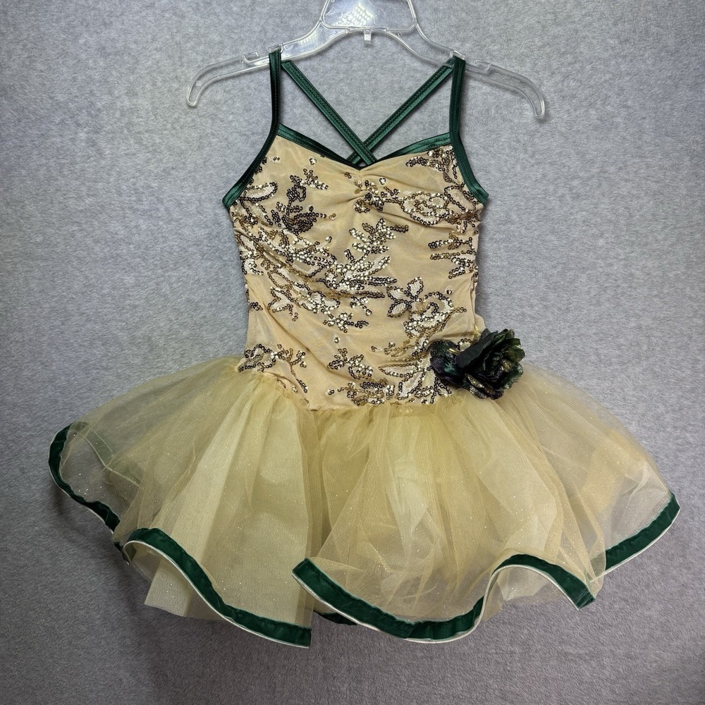 Weissman XXLC Dance Costume Sequin Tutu Gold Green Lyrical Ballet